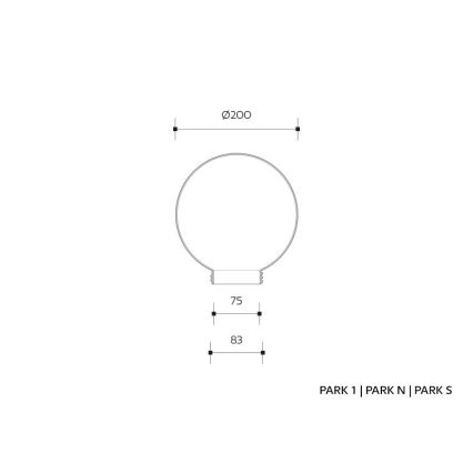 Reservdelsskärm för vägglampan PARK E27 Ø 20 cm prismatisk