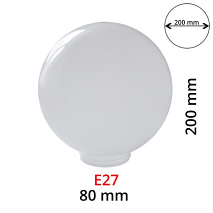 Reservglas i mjölkfärgat glas för vägglampor PARK E27 Ø 20 cm