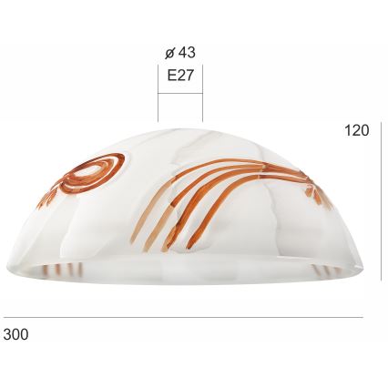 Reservglas till SFERA E27 lampa 120x300 mm vit/orange