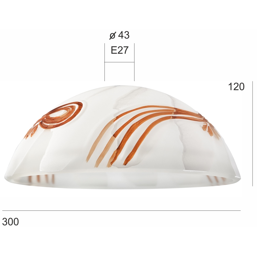 Reservglas till SFERA E27 lampa 120x300 mm vit/orange