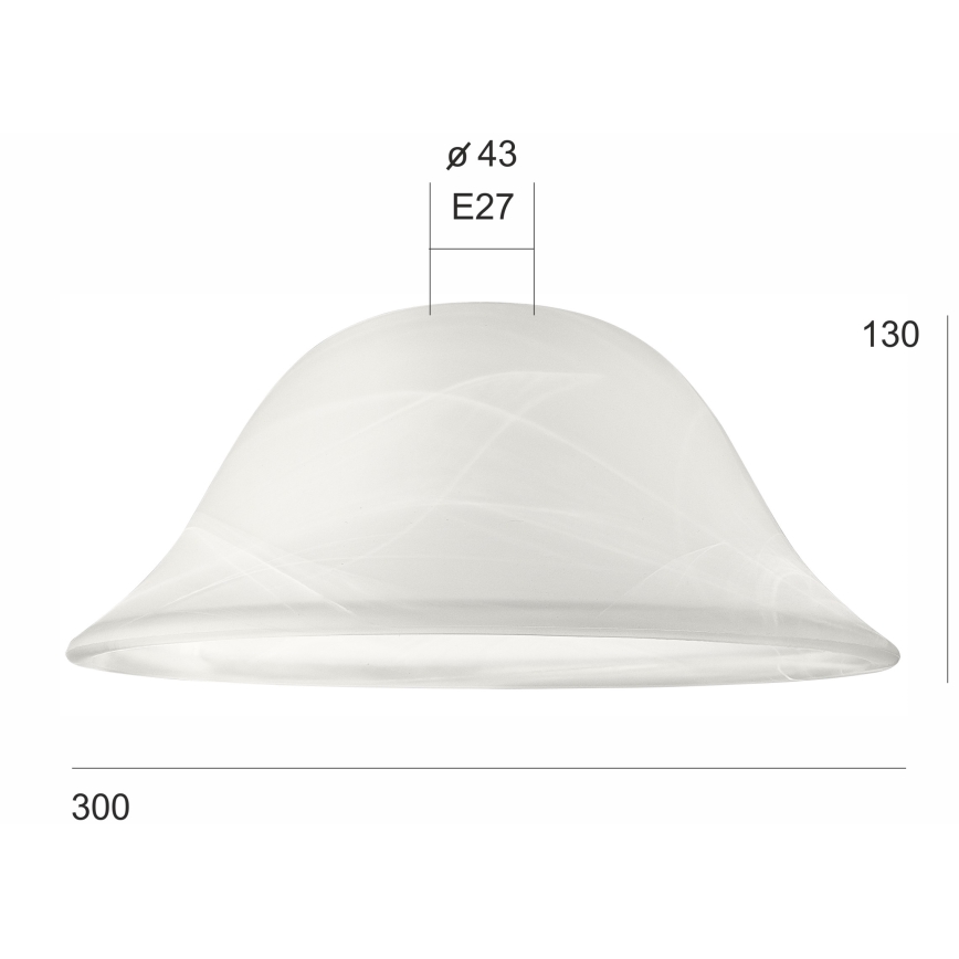 Reservglas till SFERA E27 lampa 130x300 mm vit