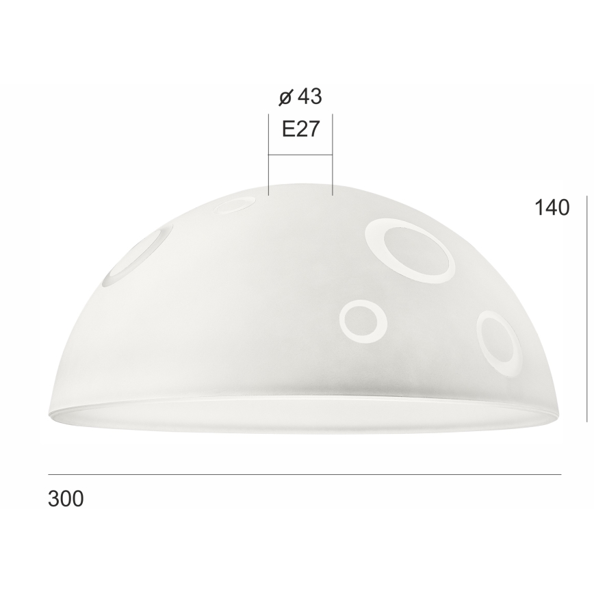 Reservglas till SFERA E27 taklampa 140x300 mm vit