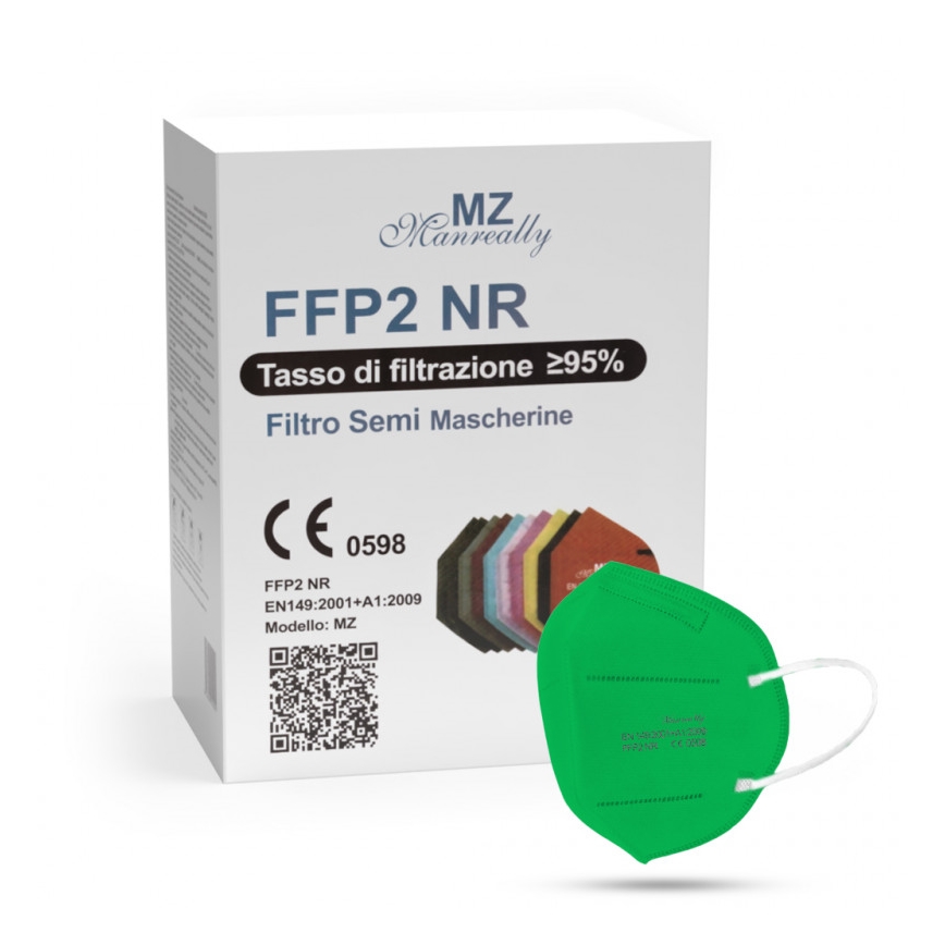 Respirator FFP2 NR CE 0598 grön 50st
