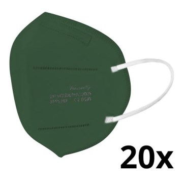 Respirator FFP2 NR CE 0598 mörkgrön 20st