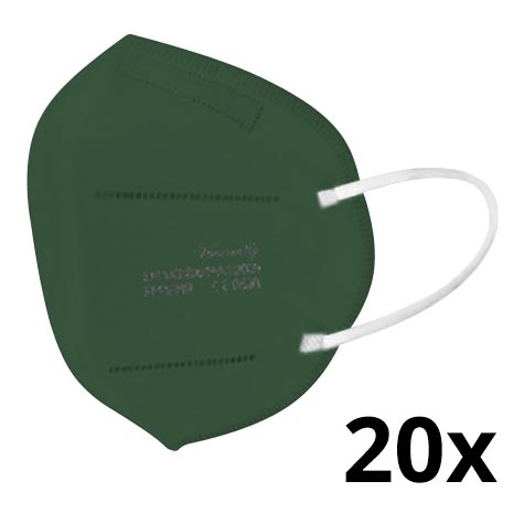 Respirator FFP2 NR CE 0598 mörkgrön 20st