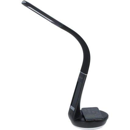 LED Dimbar bordslampa med trådlös laddning Qi 5W och display LED/6W/230V 3000/4000/6000K svart