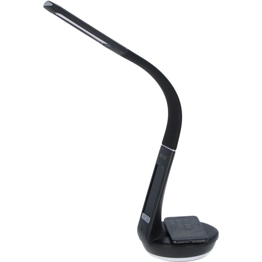 LED Dimbar bordslampa med trådlös laddning Qi 5W och display LED/6W/230V 3000/4000/6000K svart