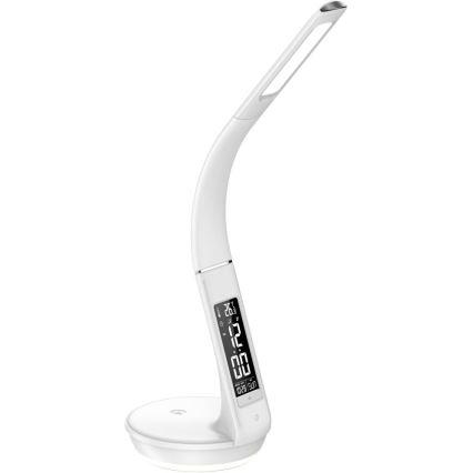 LED Dimbar bordslampa med trådlös laddning Qi 5W och display LED/6W/230V 3000/4000/6000K vit