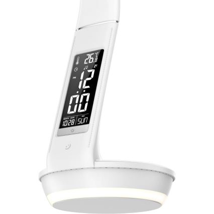 LED Dimbar bordslampa med trådlös laddning Qi 5W och display LED/6W/230V 3000/4000/6000K vit