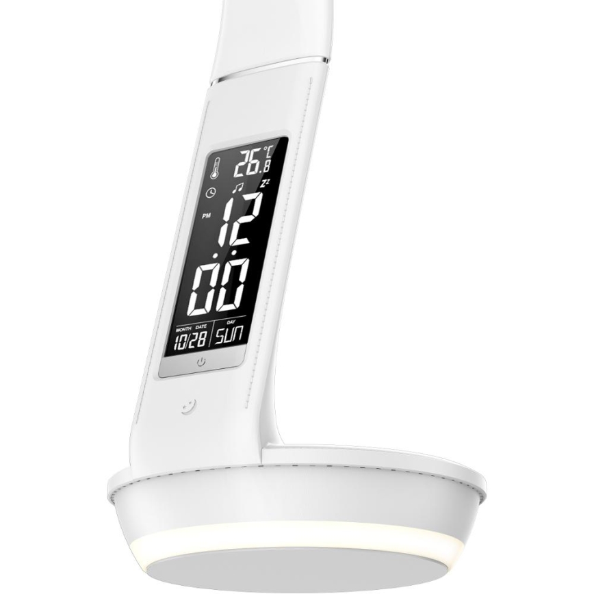 LED Dimbar bordslampa med trådlös laddning Qi 5W och display LED/6W/230V 3000/4000/6000K vit
