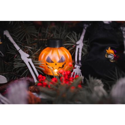 KIT 6x LED Dekoration HALLOWEEN LED/1xCR2032/varm vit pumpor