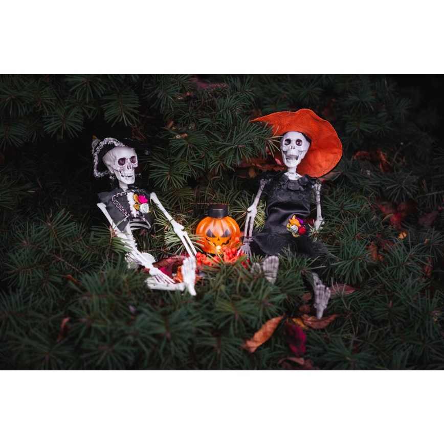 KIT 6x LED Dekoration HALLOWEEN LED/1xCR2032/varm vit pumpor