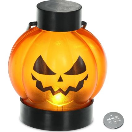 KIT 6x LED Dekoration HALLOWEEN LED/1xCR2032/varm vit pumpor