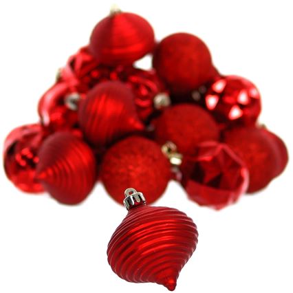 Kit of Christmas ornaments 30 delar röd