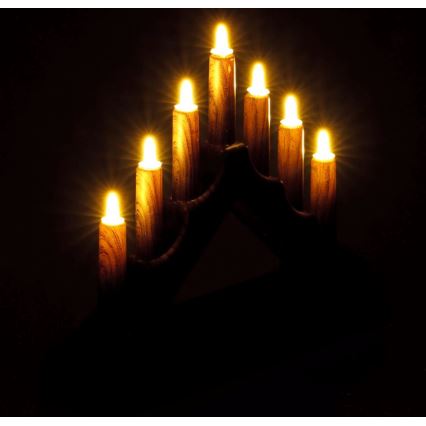 LED Adventsljusstake 7xLED/2xAA varm vit