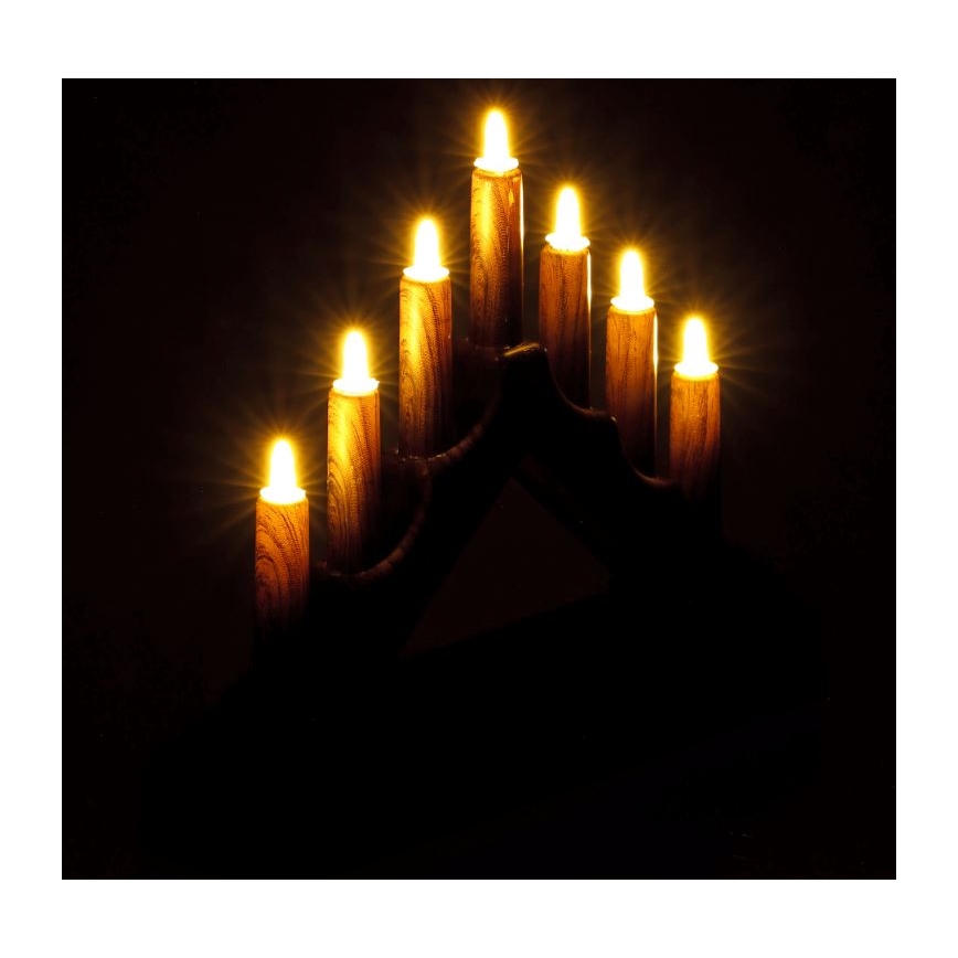 LED Adventsljusstake 7xLED/2xAA varm vit