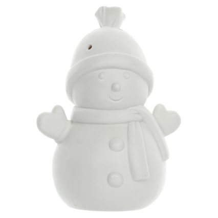 LED Christmas porcelain decoration LED/3xLR44 snögubbe