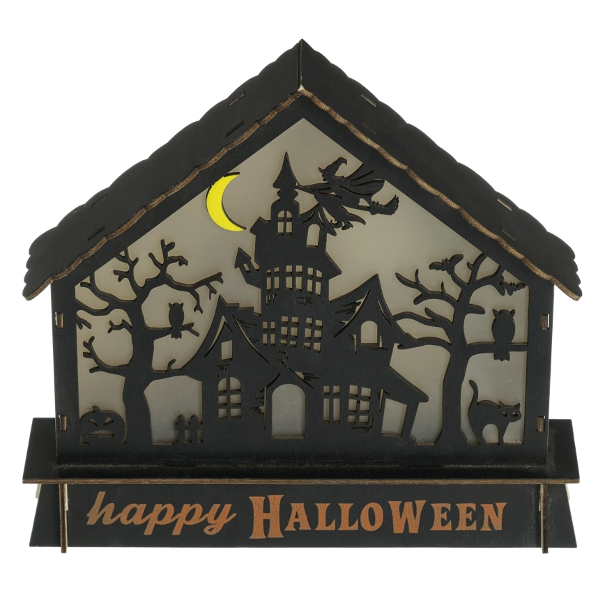 LED Dekoration HALLOWEEN LED/2xAA/Flerfärgad spökhus