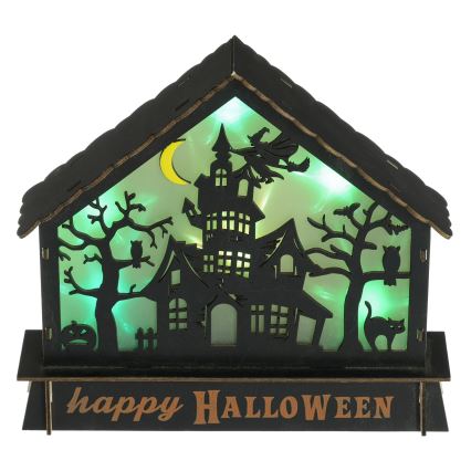 LED Dekoration HALLOWEEN LED/2xAA/Flerfärgad spökhus
