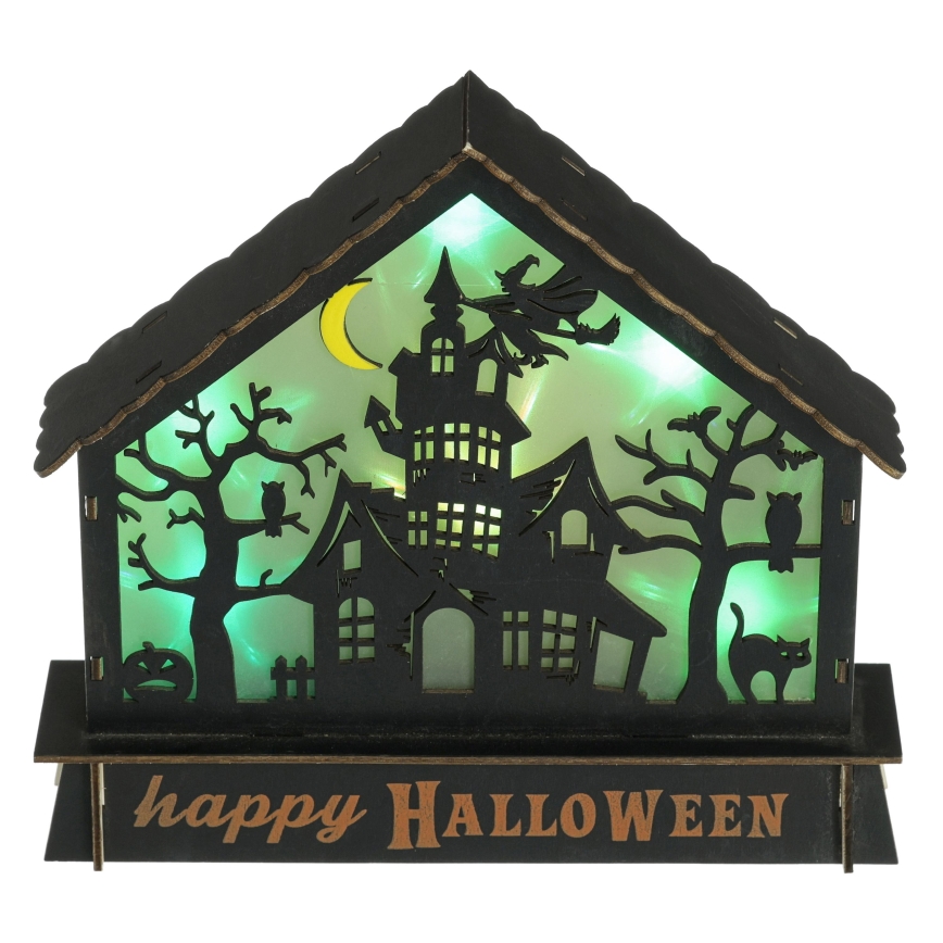 LED Dekoration HALLOWEEN LED/2xAA/Flerfärgad spökhus