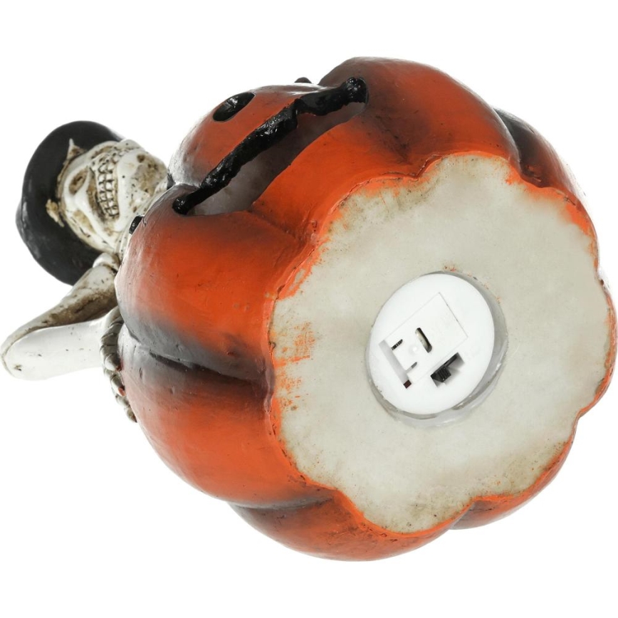 LED Dekoration HALLOWEEN LED/2xLR44/varm vit Skelett i pumpa harts