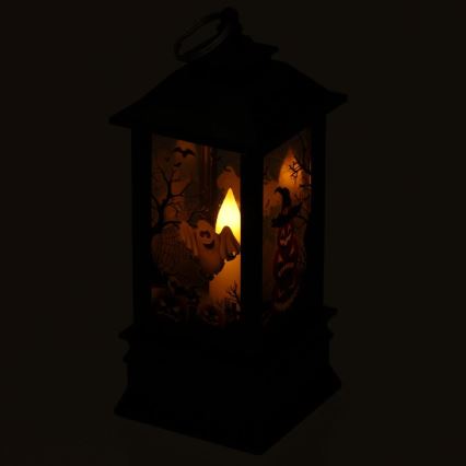 LED Dekoration HALLOWEEN LED/3xAAA/varm vit lykta med pumpor