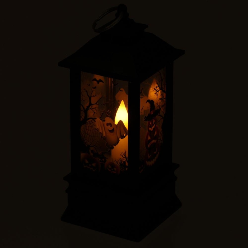 LED Dekoration HALLOWEEN LED/3xAAA/varm vit lykta med pumpor