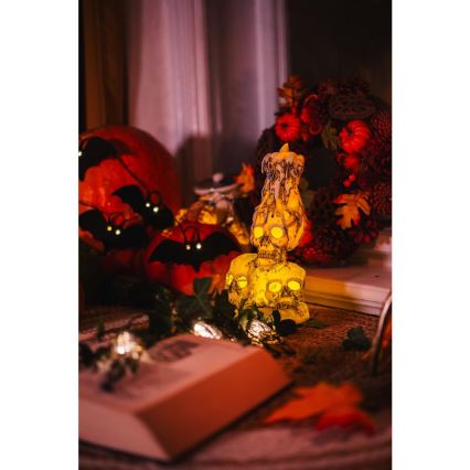 LED dekorativ kedja HALLOWEEN 10xLED/2xAA/varm vit 1,3m fladdermöss