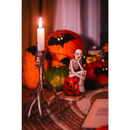 LED dekorativ kedja HALLOWEEN 10xLED/2xAA/varm vit 1,3m fladdermöss