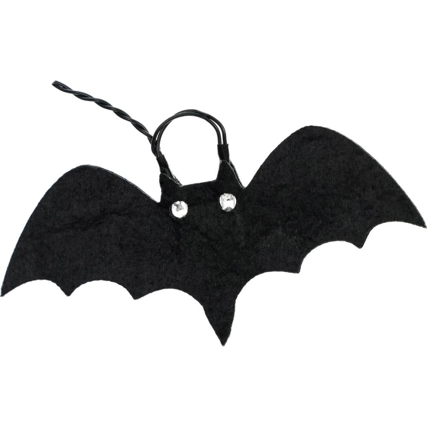 LED dekorativ kedja HALLOWEEN 10xLED/2xAA/varm vit 1,3m fladdermöss
