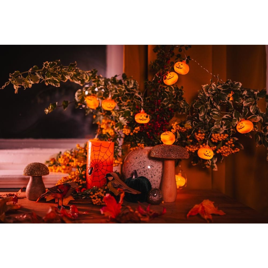 LED dekorativ kedja HALLOWEEN 20xLED/3xAA/varm vit 3,3m pumpor