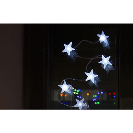 LED Dekorativ ljusslinga med sugkoppar 10xLED/2xAA 1,8m kall vit