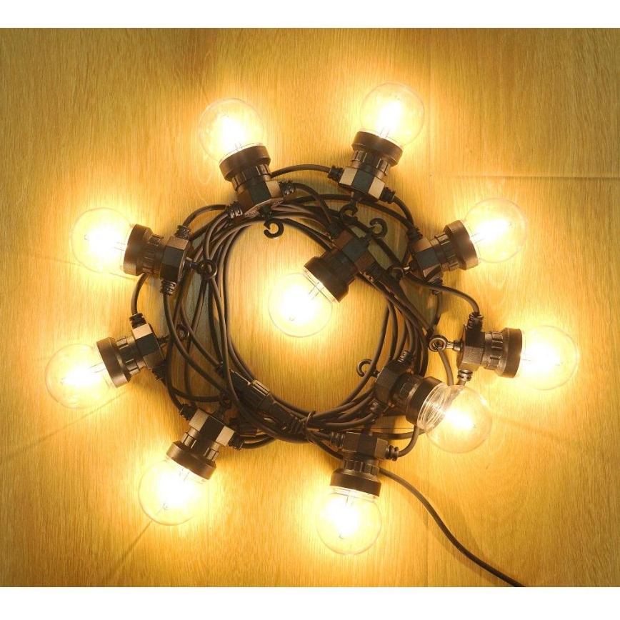 LED dekorativ utomhusslinga KRANS G45 10xE27/230V 8m IP44 varm vit