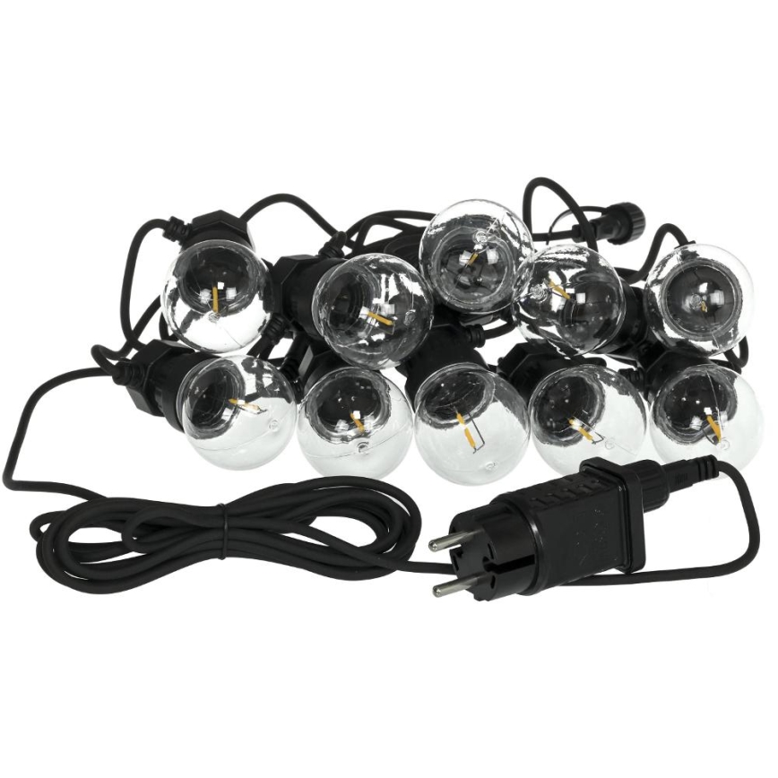 LED dekorativ utomhusslinga KRANS G45 10xE27/230V 8m IP44 varm vit