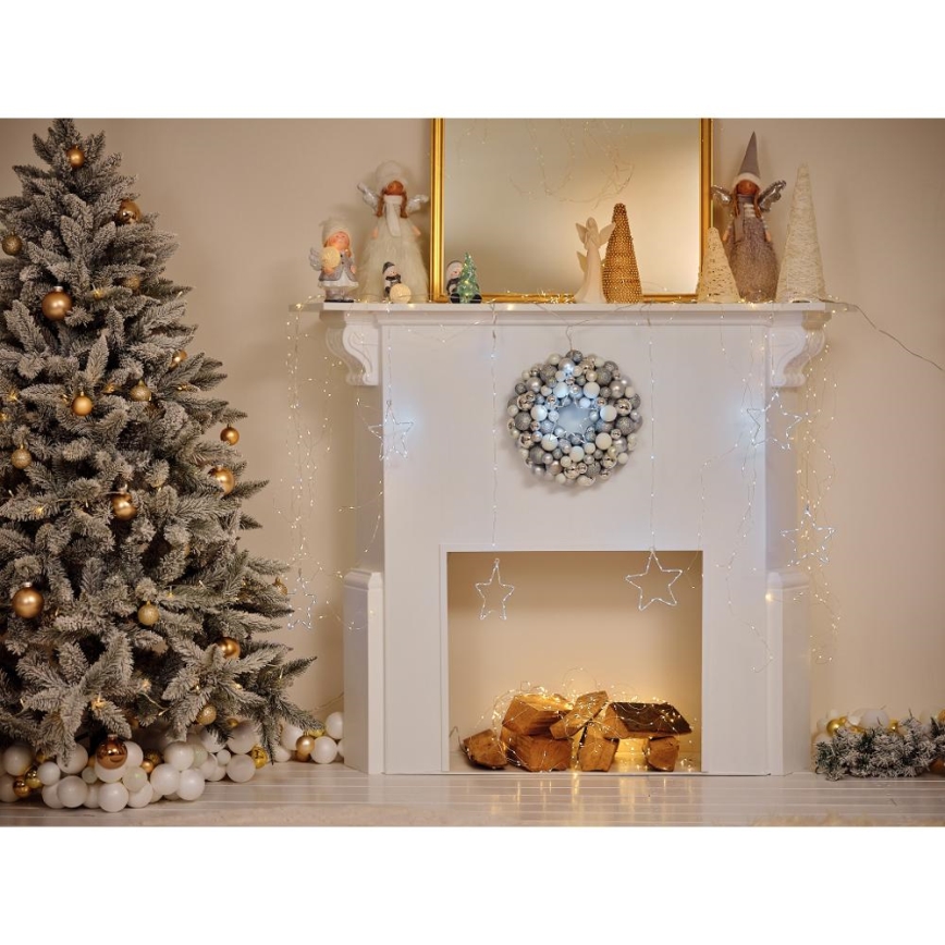 LED juldekoration LED/2xLR44/varm vit snögubbe med ett träd