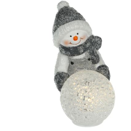 LED juldekoration LED/2xLR44/varm vit snögubbe med snöboll
