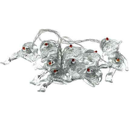 LED julkedja 10xLED/2xAA/varm vit 1,65m snögubbar
