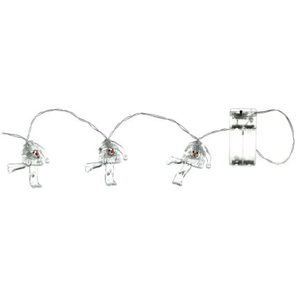 LED julkedja 10xLED/2xAA/varm vit 1,65m snögubbar