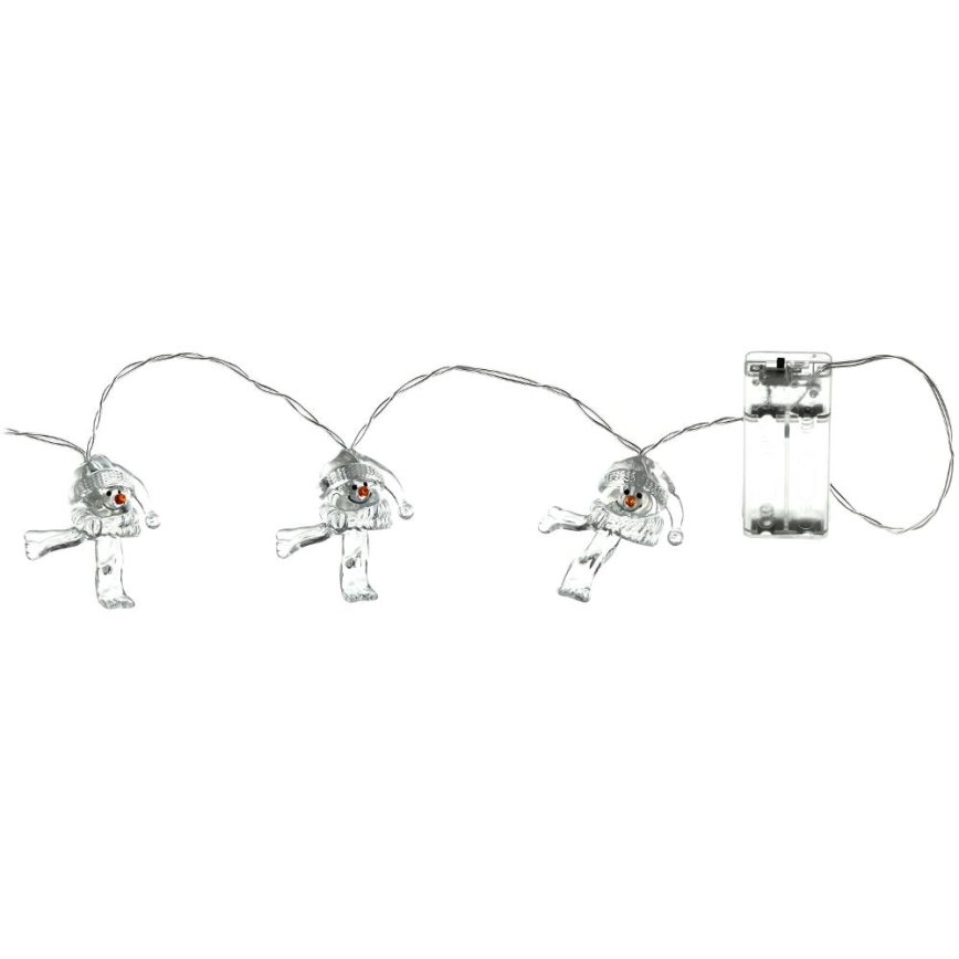LED julkedja 10xLED/2xAA/varm vit 1,65m snögubbar