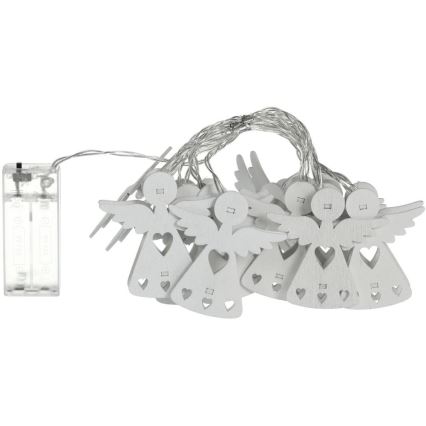 LED julkedja 10xLED/2xAA/varm vit 2m änglar