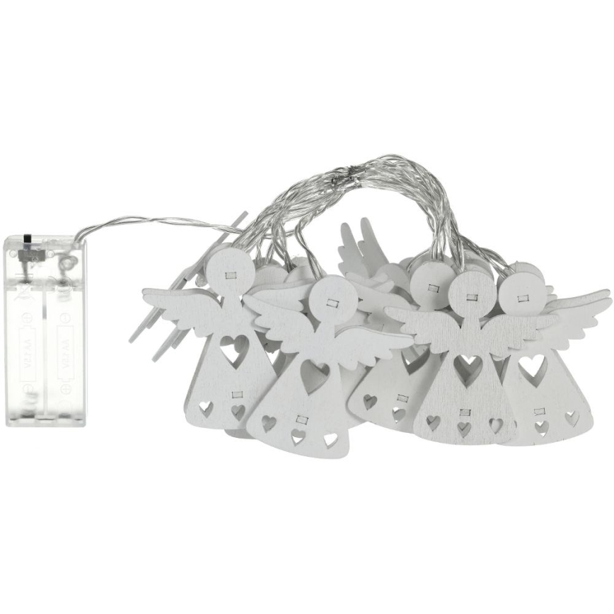 LED julkedja 10xLED/2xAA/varm vit 2m änglar