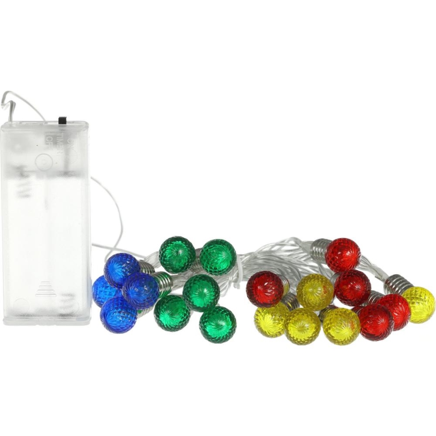 LED julkedja 20xLED/2xAA/varm vit 1,8m glödlampor