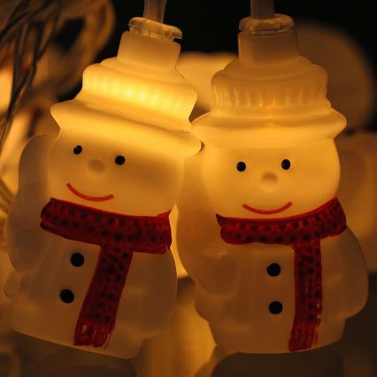 LED julkedja 20xLED/3xAA/varm vit 3,3m snögubbar