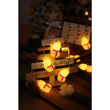 LED julkedja 20xLED/3xAA/varm vit 3,3m snögubbar