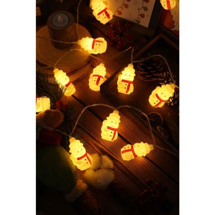 LED julkedja 20xLED/3xAA/varm vit 3,3m snögubbar
