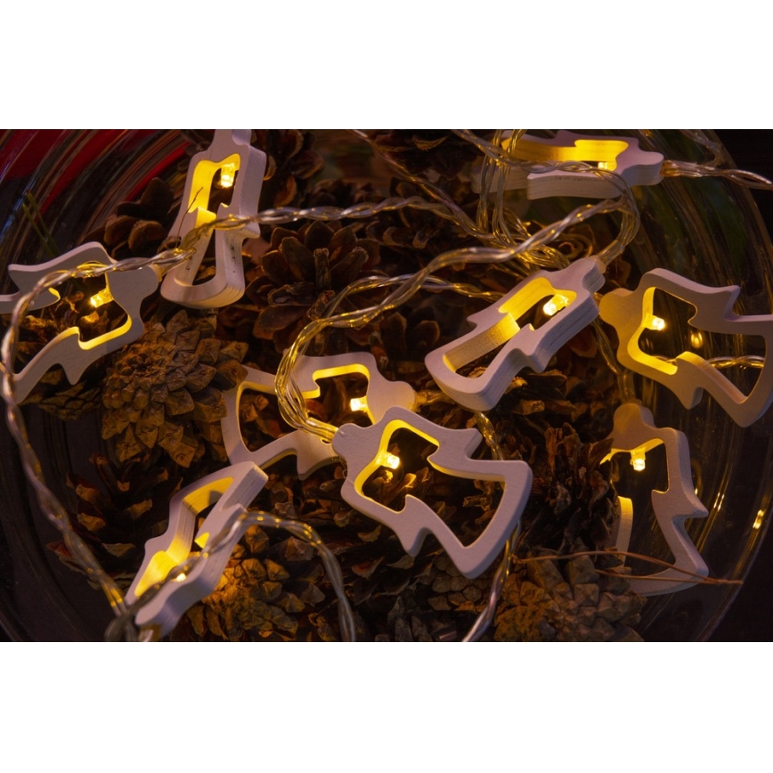 LED julkedja  10xLED/2xAA 1,8m varm vit