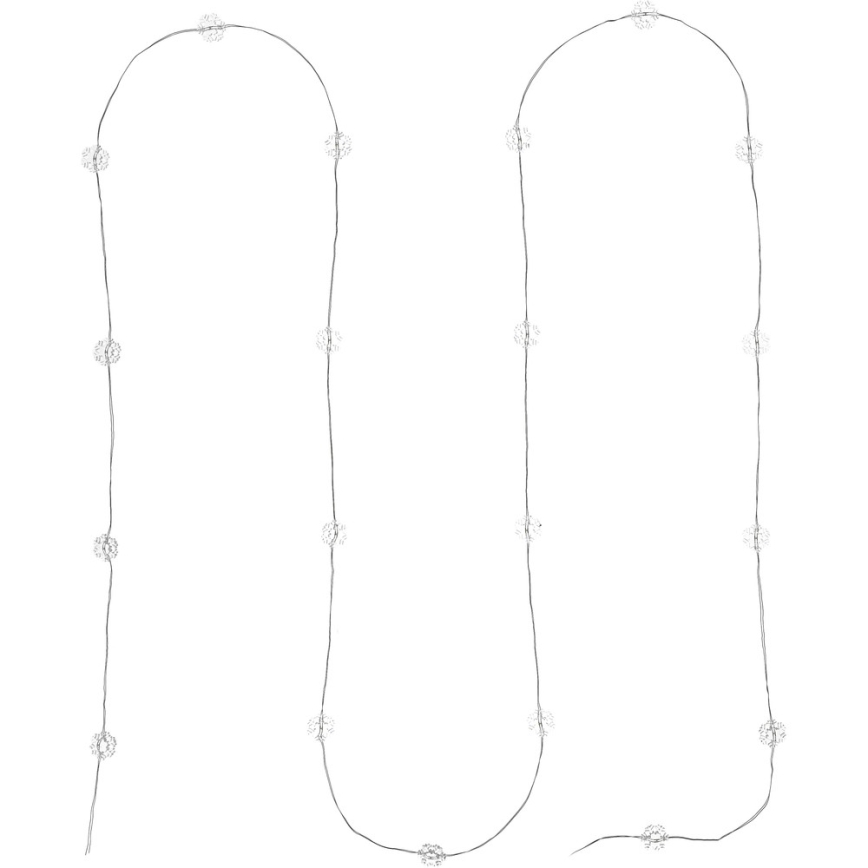 LED julkedja  20xLED/2xAA 2,3m kall vit