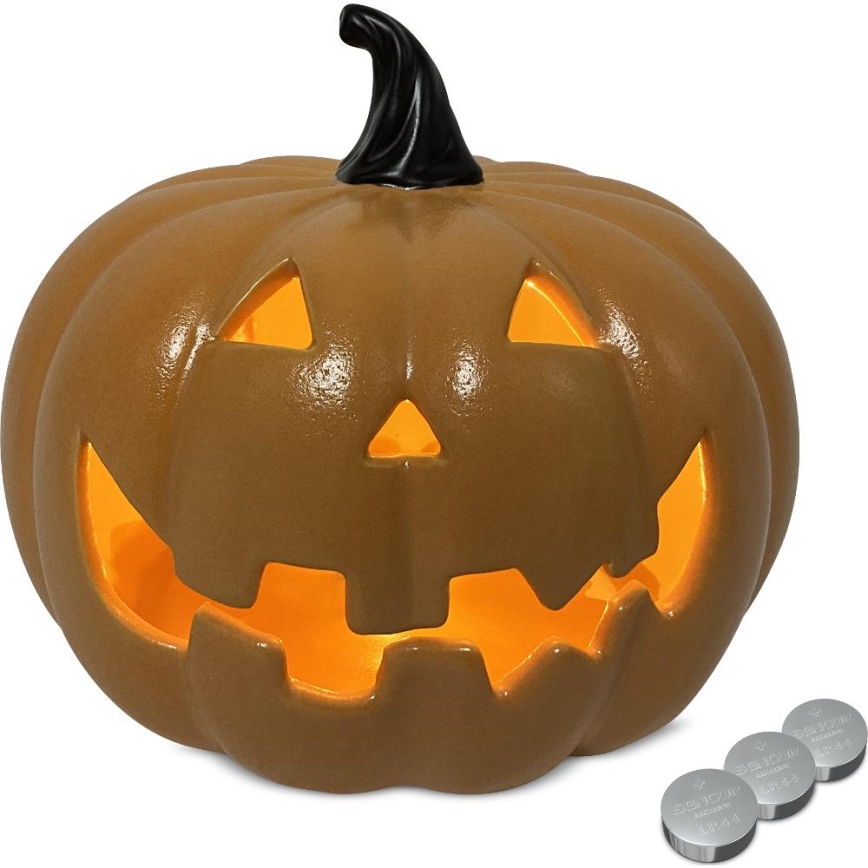 LED Keramikpumpa HALLOWEEN LED/3xLR44/varm vit