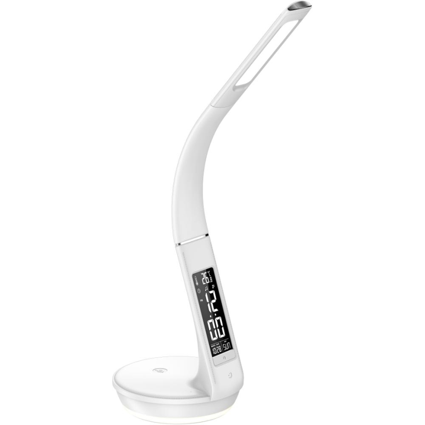 LED Dimbar bordslampa med trådlös laddning Qi 5W och display LED/6W/230V/1xCR2032 3000/4000/6000K vit