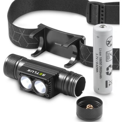 LED Ljusreglerad uppladdningsbar aluminum pannlampa LED/2600 mAh IP65